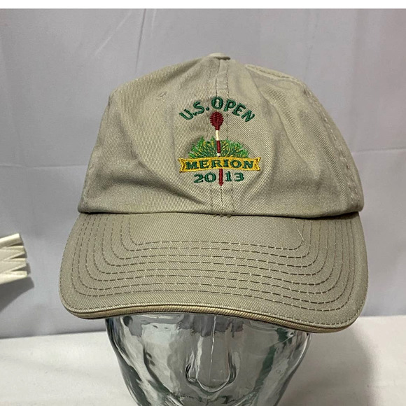 US Open Merion Golf Hat Beige Embroidered USGA Strapback Low Profile 2013 - Picture 1 of 6